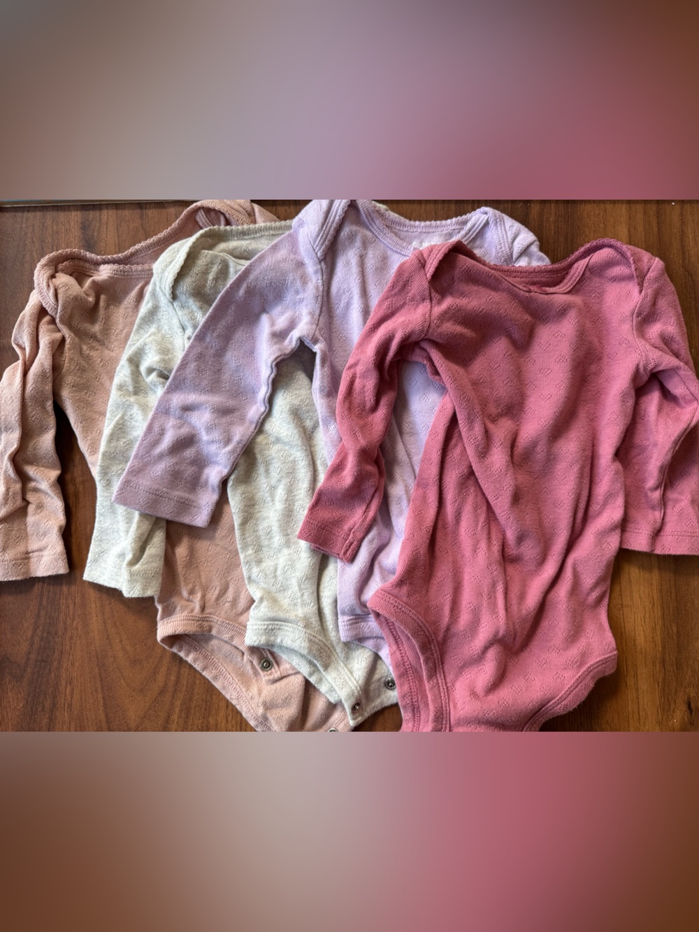 Bodysuit Bundle - Pink, Lavender & Grey Colors 9-12M